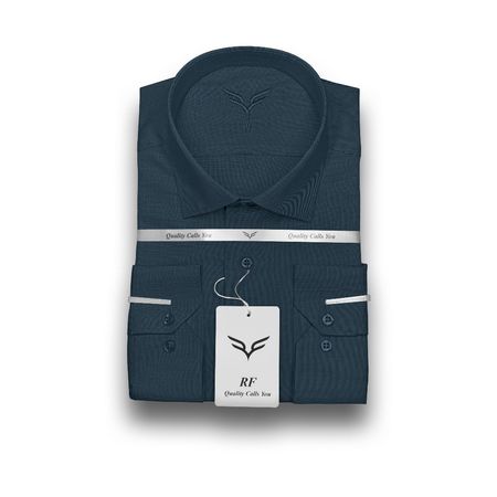 پیراهن مردانه کله‌غازی تیره پارچه فلورا