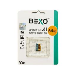 کارت حافظه micro sdxc بکسو مدل 667x کلاس 10 استانداردUHS-IU1 سرعت 100mb ظرفیت 64 گیگابایت