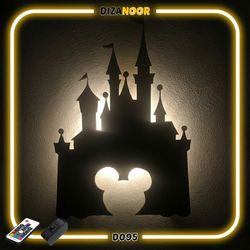 تابلو بک لایت طرح قصر میکی ماوس دیزنی دیزانور کد D095