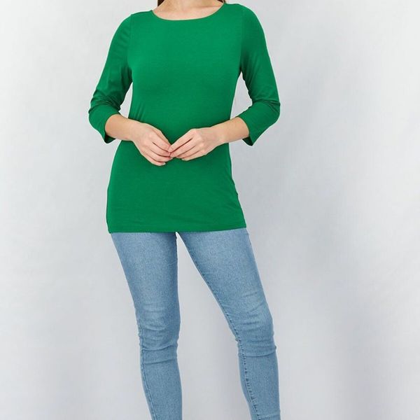 تیشرت نخ پنبه آستین سه ربع