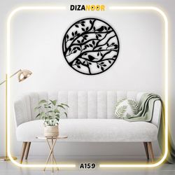 تابلو دیوارکوب طرح پرندگان روی شاخه دیزانور کد A159