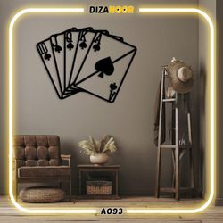 تابلو دیوارکوب طرح ورق پاسور دیزانور کد A093