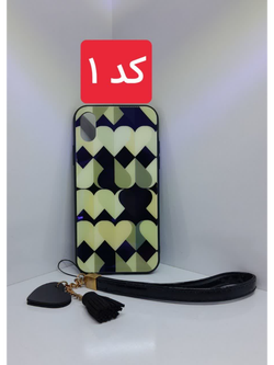کاور محفاظ طرح دار پشت شیشه ای با دستبند برای گوشی آیفون X/Xs