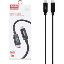 کابل شارژ Type-c به Type-c مدل VABI CA62 با نمایشگر سرعت شارژ - 100 وات