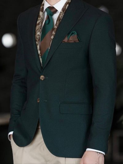 کت تک دو دکمه سبز کد c178