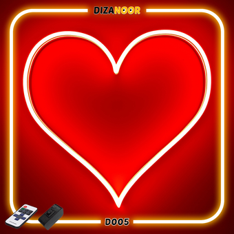 تابلو نئون طرح قلب دیزانور کد D005