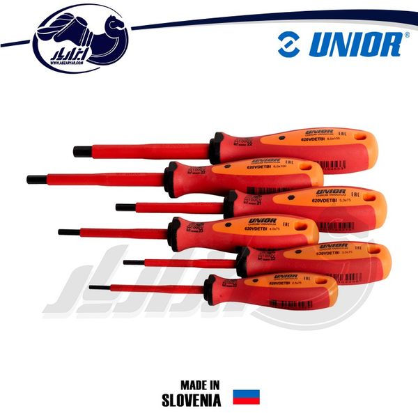 پیچ گوشتی سر آلنی عایق برق یونیور مدل 620CS6VDE-TBI بسته 6 عددی