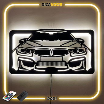 تابلو بک لایت طرح ماشین بی ام و دیزانور کد D031