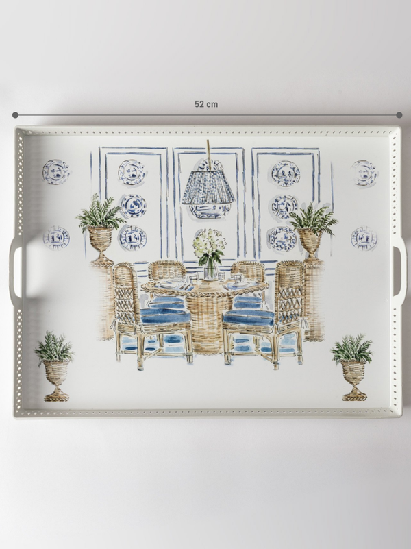 سینی دسته دار مادام کوکو مدل Maison سایز 52*39 سانتیمتر