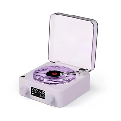 اسپیکر بلوتوثی قابل حمل طرح گرامافون رنگ بنفش تضمین اصالت و سلامت فیزیکی