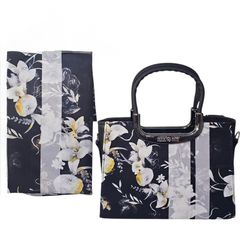 ست شال و کیف گل مشکی