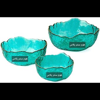 کاسه 3 سایز (3عددی) سبز روشن طرح یخی