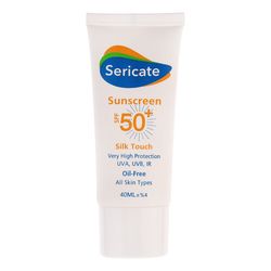 کرم ضد آفتاب بدون رنگ صورت سری کیت SPF50 مدل Silk Touch مناسب برای انواع پوست حجم 40 میلی لیتر