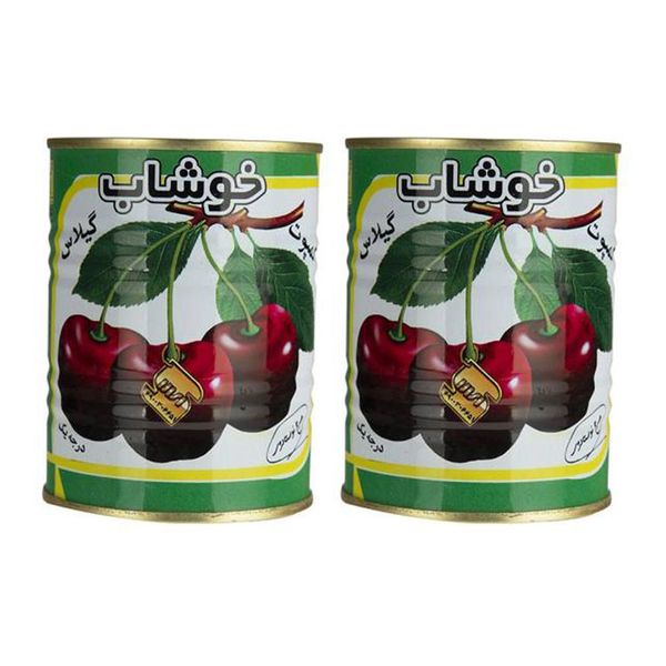 کمپوت گیلاس خوشاب - 350 گرم بسته 12عددی