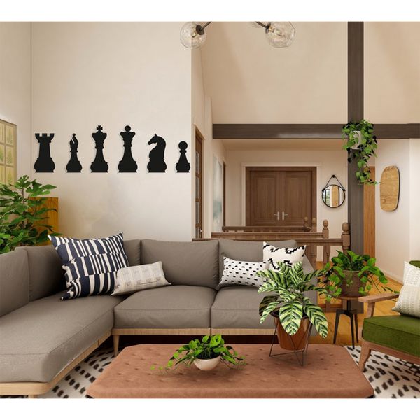 استیکر دیواری مدل مهره های شطرنج کد C28 مجموعه 6 عددی