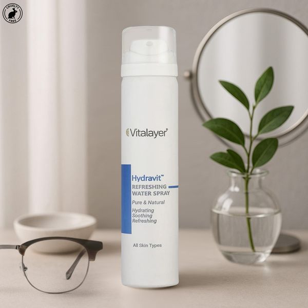 اسپری آبرسان صورت و بدن ویتالیر مدل Hydravit مناسب برای انواع پوست حجم 75 میلی لیتر