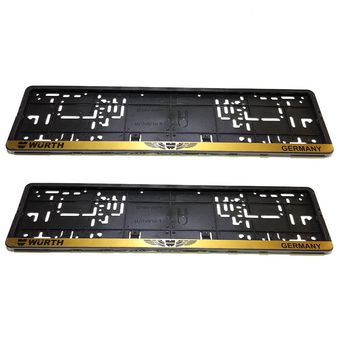 قاب پلاک خودرو قطعه سازان کبیر مدل GHB-ALLGOLD-1030100 مجموعه 2 عددی