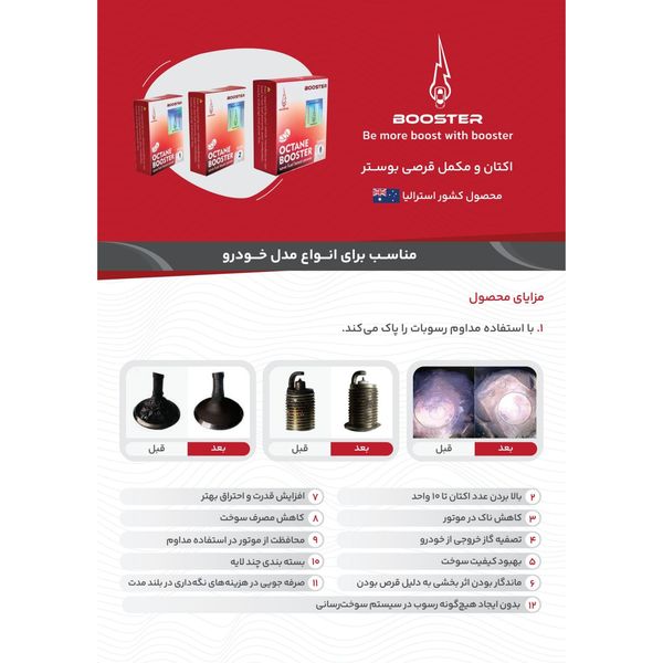 قرص اکتان و مکمل سوخت بوستر بسته 2 عددی