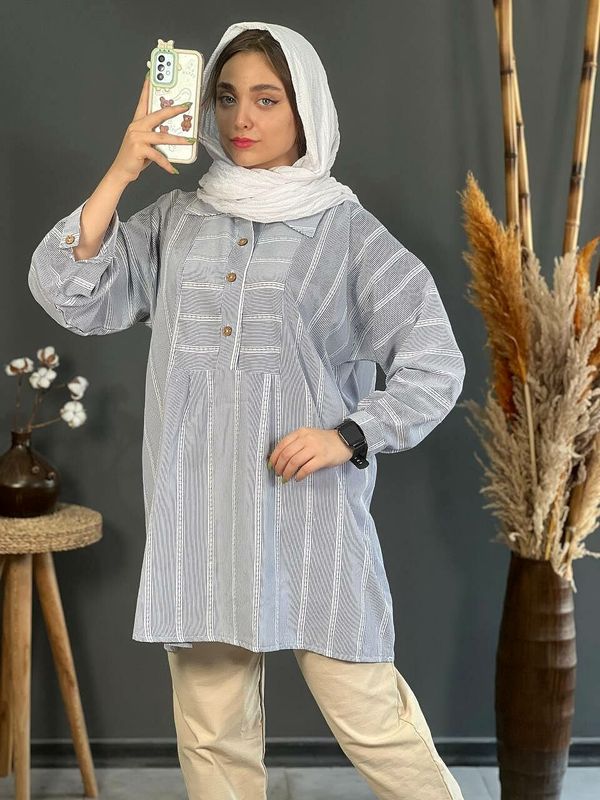 تونیک لینن نخ راه راه کد 1140