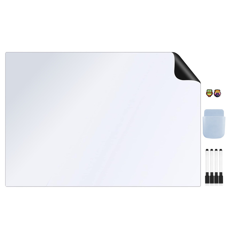 وایت برد مغناطیسی منعطف هوم اندفریج مدل رویخچالی - سایز 40×60 سانتی متر به همراه 4 ماژیک و 2 مگنت و 1 هولدر مغناطیسی