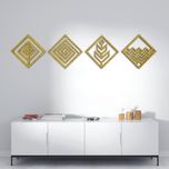 دیوارکوب مدل عناصر چهارگانه طرح لوزی مجموعه 4 عددی