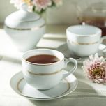 ست فنجان نعلبکی 12 پارچه 6 نفره چینی زرین ایران مدل چای خوری ایتالیا اف 8 هدیه درجه عالی