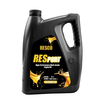 روغن موتور خودرو بنزینی تنفس طبیعی رسکو مدل RESPORT 20W50-SL SL 20W-50 حجم 4 لیتر