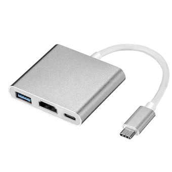 مبدل Type-c به HDMI /  USB3.0/ USB-c مدل MULTIPORT