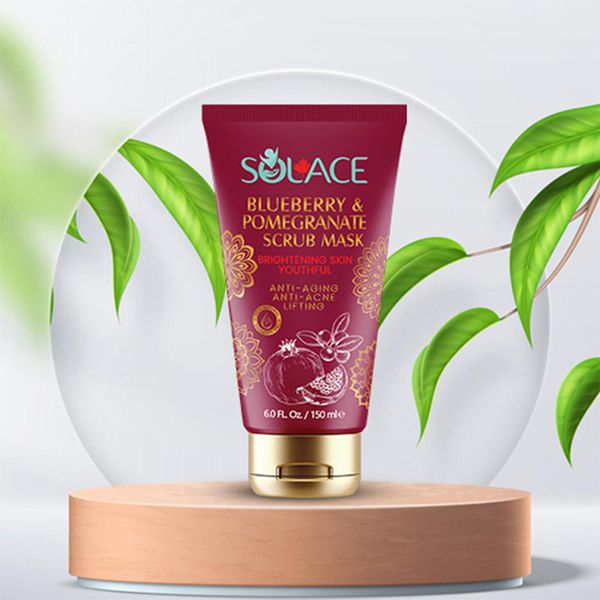 ماسک صورت سولس مدل انار و بلوبری مناسب برای انواع پوست حجم 150 میلی لیتر