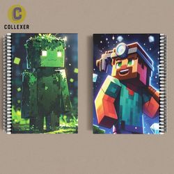 دفتر طرح بازی ماینکرافت (Minecraft) کد 17 (دو رو چاپ )