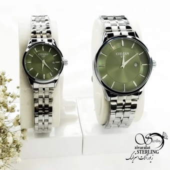 ساعت ست استیل صفحه سبز برند سیتیزن کد 20002