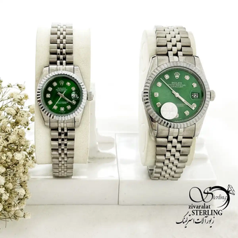 ساعت ست استیل صفحه سبز برند ROLEX کد 20004