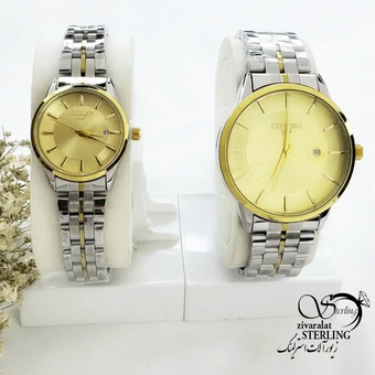 ساعت ست سیتیزن(CITIZEN) استیل دورنگ کد 20005