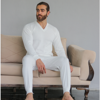 ست تیشرت و شلوار گرم تو پنبه ای مردانه ایندور مدل 2001