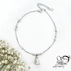 پابند نقره 925 عیار آویز زنگوله ای کد 20038