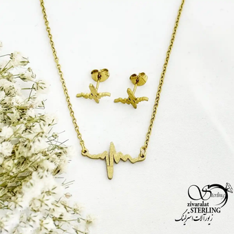 نیمست استیل طرح ضربان قلب کد 20157