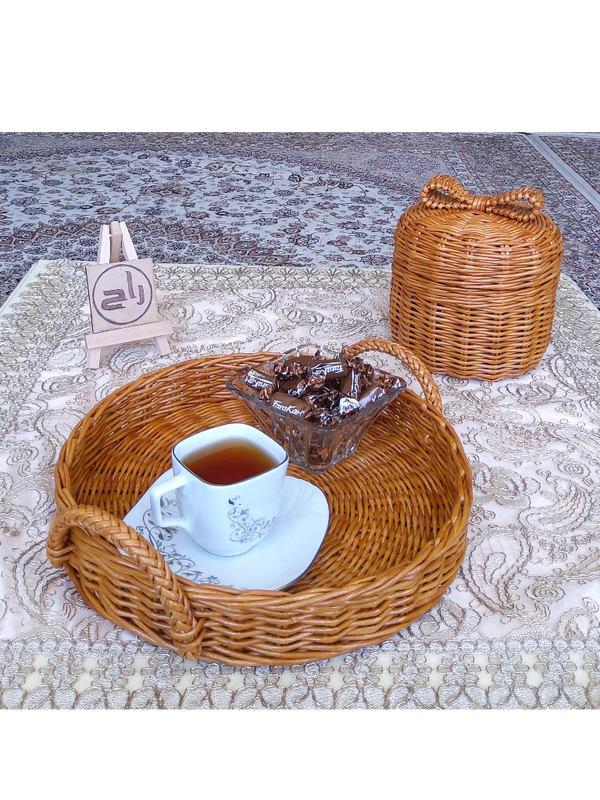 سینی گرد حصیری استودیو راح