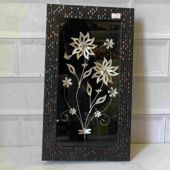 قاب آبکاری نقره دو گل