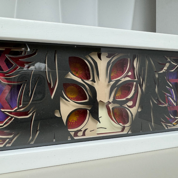 تابلو لایت باکس انیمه ای کوکوشیبو دمون اسلیر | Demon Slayer kokushibo Six Eyes Light Box