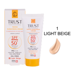 کرم ضدآفتاب رنگی پوست چرب و مختلط (بژ روشن) حجم 40 میل