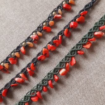 چوکر ( گردنبند کوتاه ) سنگ مرجان