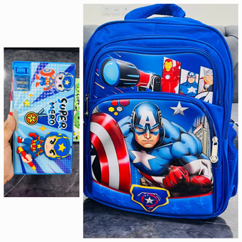 کوله پشتی مدل سوپرمن Marvel به همراه جامدادی اسکوییشی اسپینری