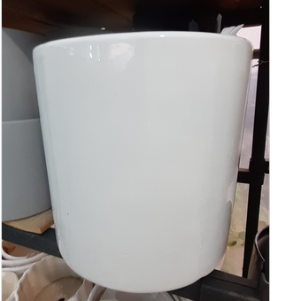 گلدان لوله ای سرامیکی سفید ساده 4 سایز