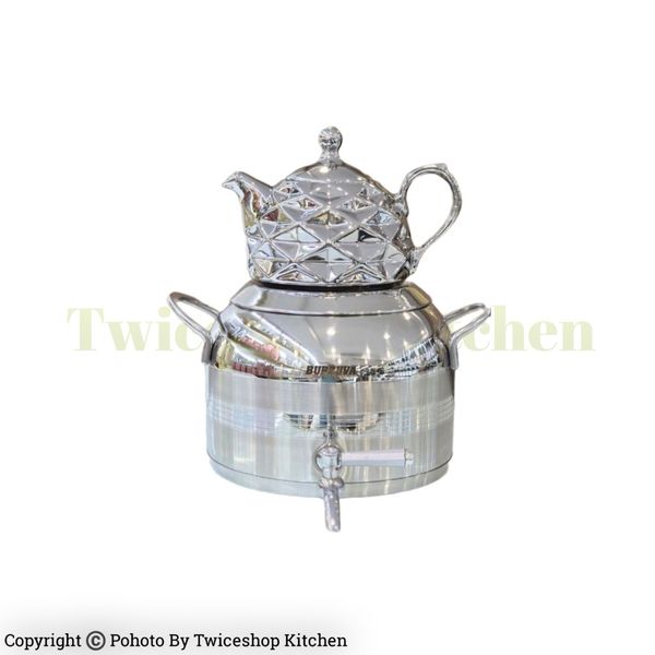 کتری قوری استیل برند برژوا / کتری استیل / قوری چینی / کتری طرح ترک / کتری استیل ضد زنگ / کتری استیل نگیر