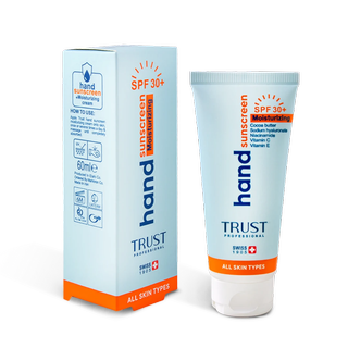 کرم تخصصی دست ضدآفتاب و آبرسان تراست Trust مدل +SPF30 بی رنگ