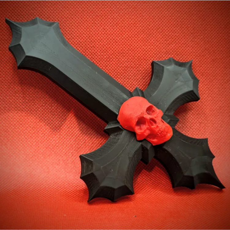 دکوری طرح سلیب برعکس با جمجمه