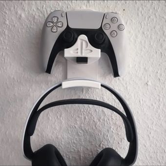 پایه نگهدارنده دیواری دسته بازی PS5 و هدست طرح پلی‌استیشن