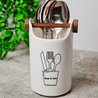 جاقاشق سرامیکی دسته چوبی