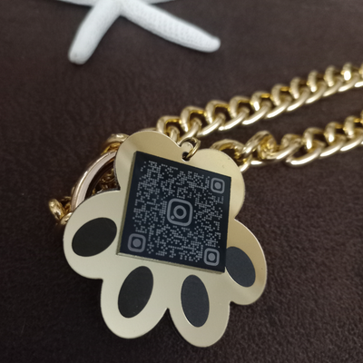 پلاک اسم سگ و گربه طرح پنجه بارکد دار