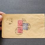 پاکت قاجاری ارسالی از هند به ایران باتمبرهای ملکه ویکتوریا سال 1319قمری